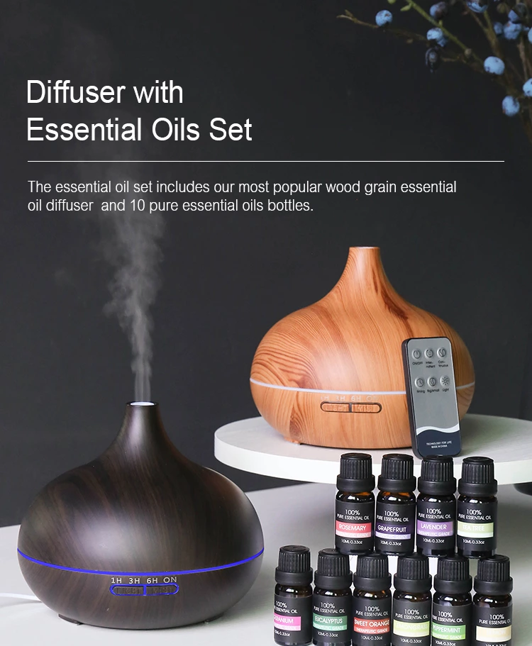 Aroma Diffuser KC-222（500ml）with Essential Oil Set