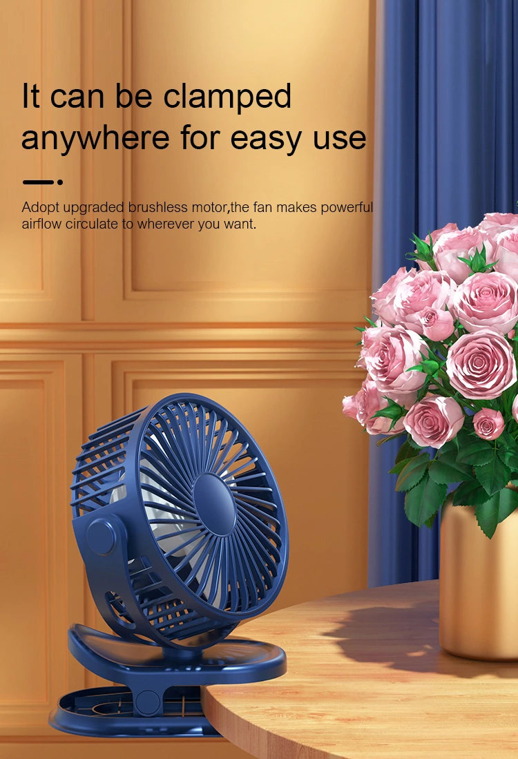 YF-F01 Portable Rechargeable Desktop Clip Fan