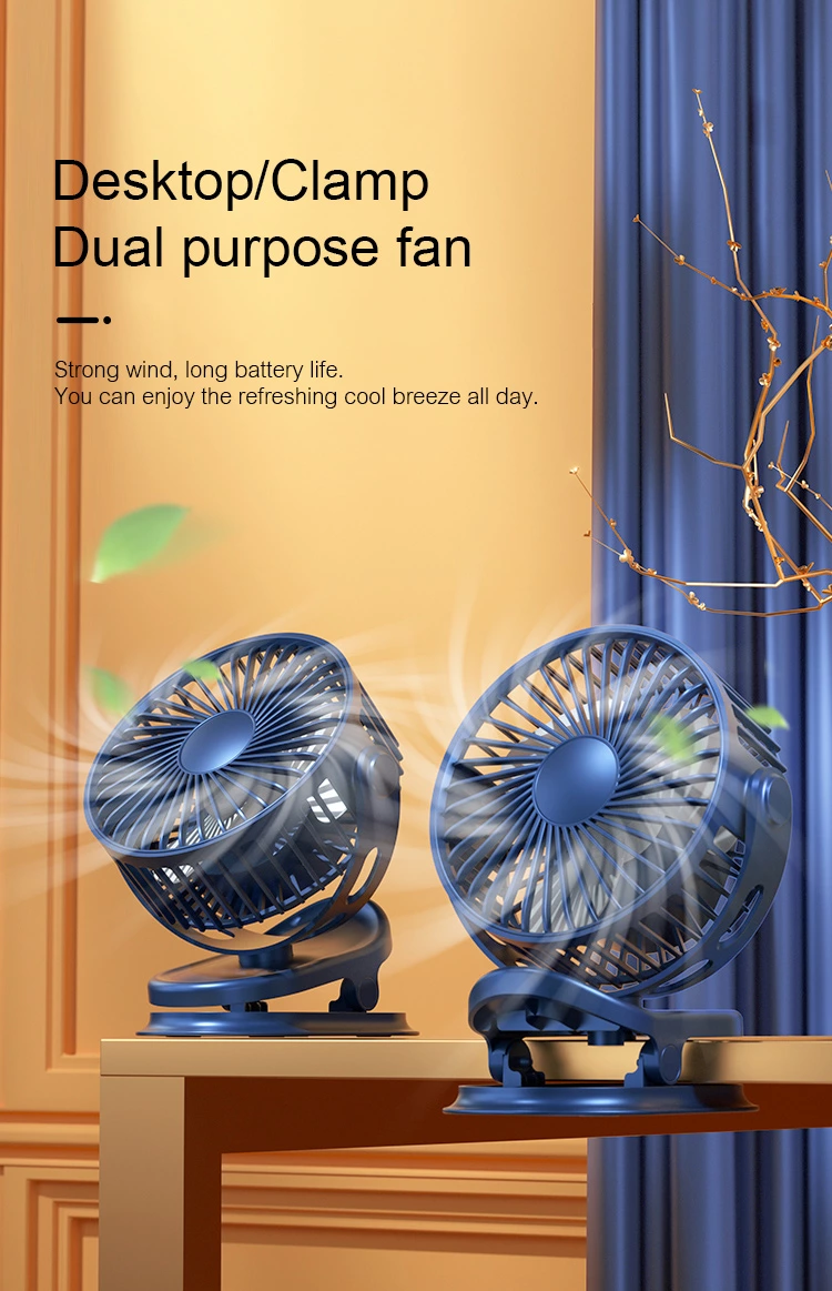 YF-F01 Portable Rechargeable Desktop Clip Fan