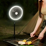 F2 Portable Rechargeable Outdoor Camping Tripod Fan with Ring Light