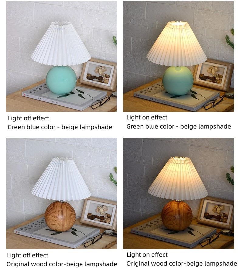 European Style Ceramic Pleated Table Lamp