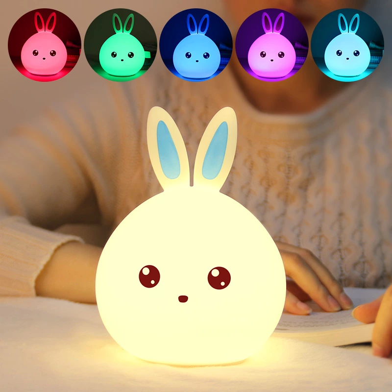 Cute colorful cartoon silicone lamp