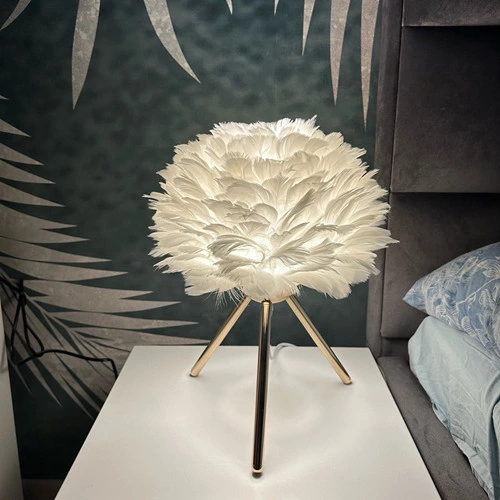 Create an Enchanting Ambience with Our Exquisite Feather Table Lamp