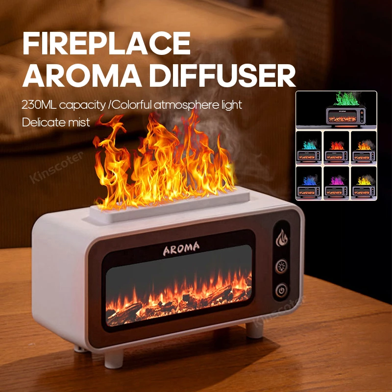 Experience the Charm of Simulated Fireplace Flames with Our Aroma Diffuser