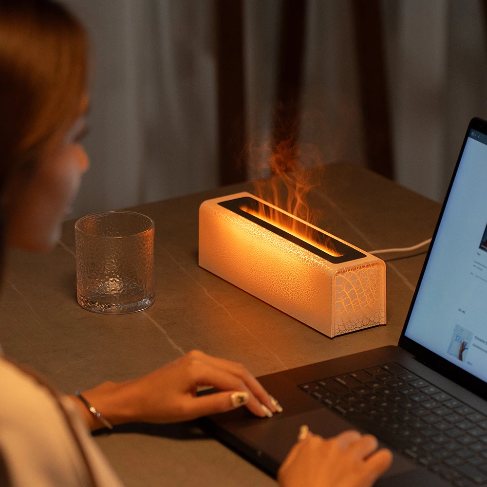 Elevate Ambiance and Wellness with the 2024 Crackle Flame Aromatherapy Diffuser