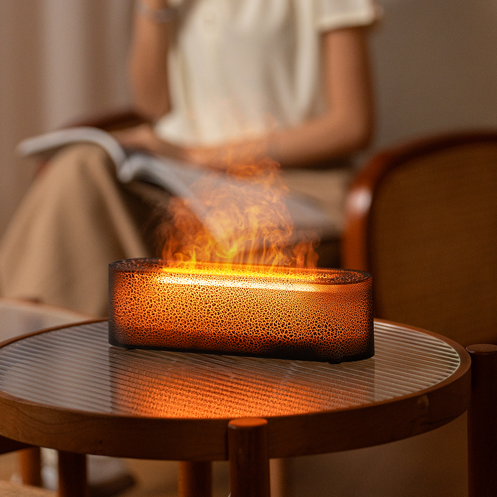 Elevate Ambiance and Wellness with the 2024 Crackle Flame Aromatherapy Diffuser