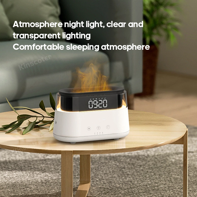 Kinscoter New Minimalist Aroma Humidifier: Firelight Ambiance, Colorful LED, and Essential Oil Diffusion