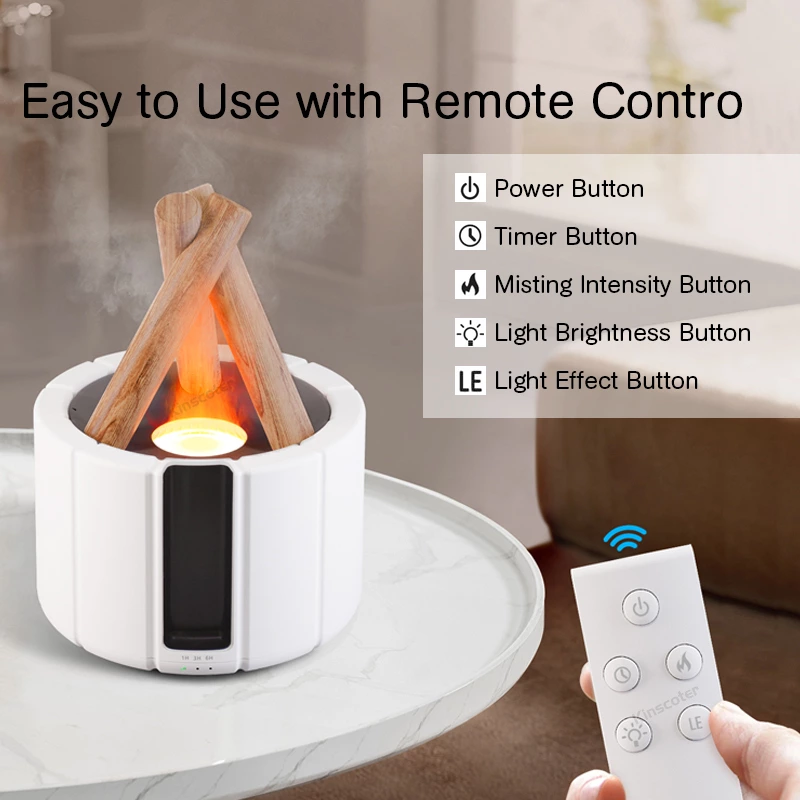 Bring the Warmth of a Campfire Indoors with Our Unique Flame Aroma Diffuser