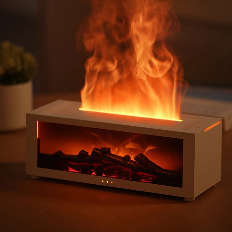 Experience the Magic of a Simulated Fireplace Flame Aromatherapy Diffuser