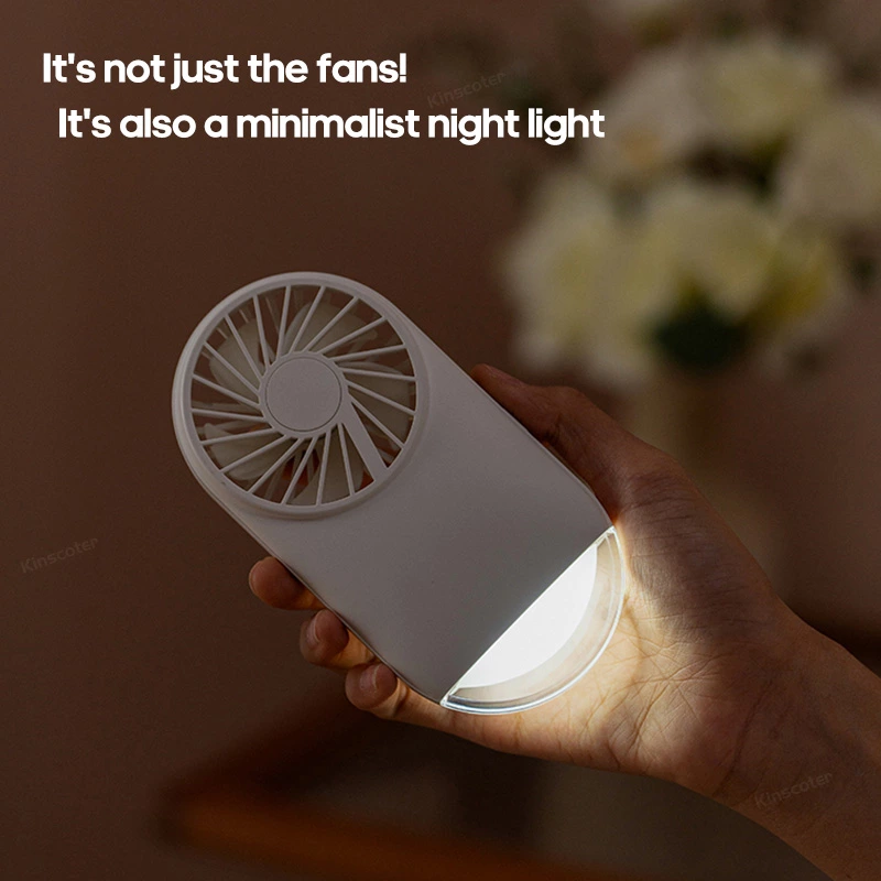 Mini convenient fan: big functions in a small body, cool and lighting at one click