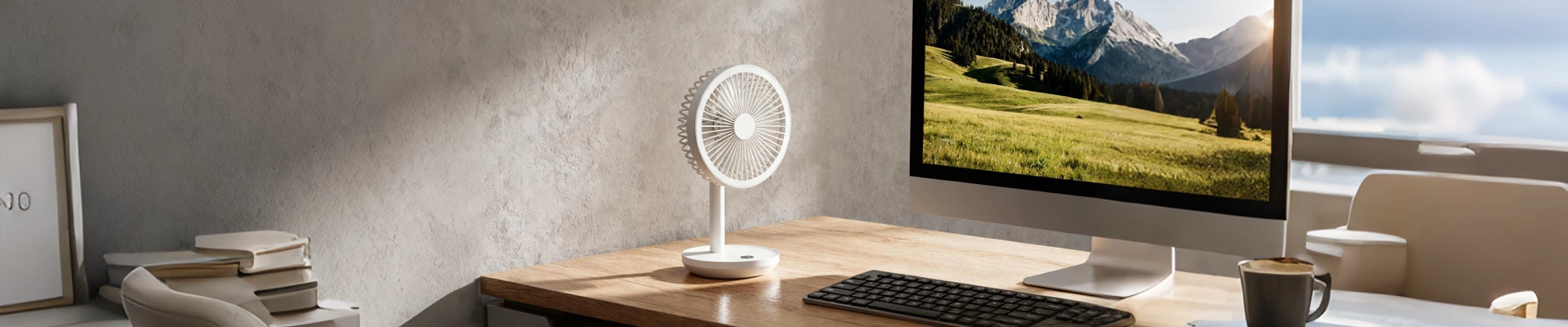 Auto-Oscillating Desktop Fan (New Design) by Kinscoter Brand - Visual Display