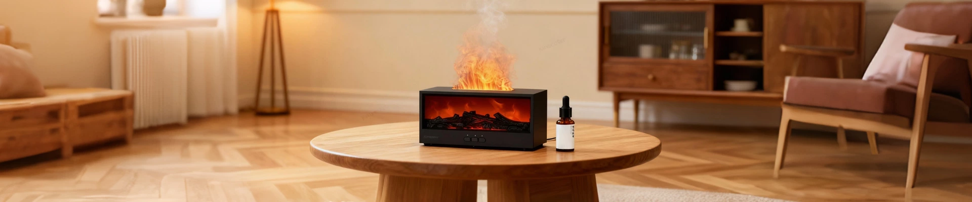Simulated fireplace aromatherapy diffuser with flame effect & air humidification - Chaozhou Tongheng Technology