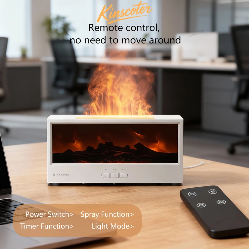 Kinscoter DQ-717 Simulated Fireplace Aroma Diffuser Flame Humidifier with Remote Control, Essential Oil Support & Colorful Flame Spray | Chaozhou Tongheng Technology Co.,Ltd. (Est.2001)