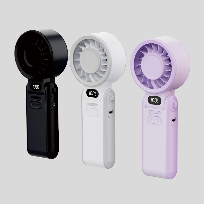 KC-F59 High-Speed Handheld Fan by Kinscoter - 3600mAh Battery, Versatile Desktop/Neck-Hanging/Handheld Modes, Digital Screen & Stepless Speed Control, High-Velocity Wind for Quick Cooling | Chaozhou Tongheng Technology Co.,Ltd. (Since 2001)