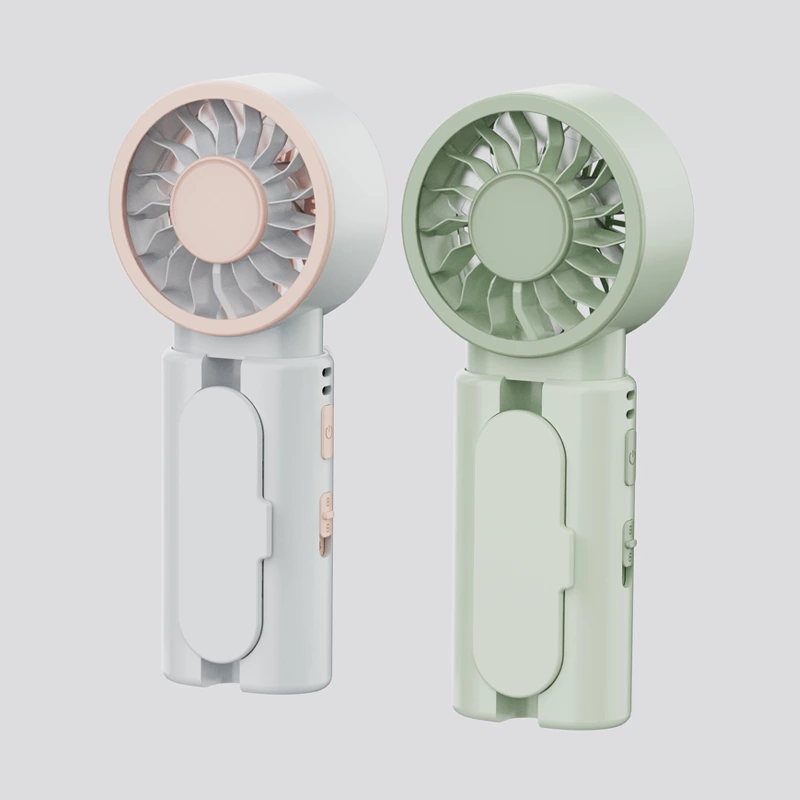 KC-F62 Foldable Handheld Fan (Fits on Umbrellas) by Kinscoter - Size 70.538.4169mm, 1800mAh Battery, Multi-use (Handheld/Desktop/Umbrella-Clamping/Neck-Hanging), High-Speed Wind for Rapid Cooling | Chaozhou Tongheng Technology Co.,Ltd. (Since 2001)