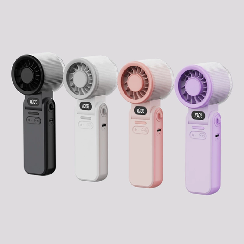 Kinscoter KC-F63 Handheld High-Speed Fan - 3600mAh Battery, Versatile for Desktop/Neck-Hanging/Handheld Use, Digital Display Screen with Stepless Speed Regulation, High-Speed Wind for Rapid Cooling | Chaozhou Tongheng Technology Co.,Ltd. (Est.2001)