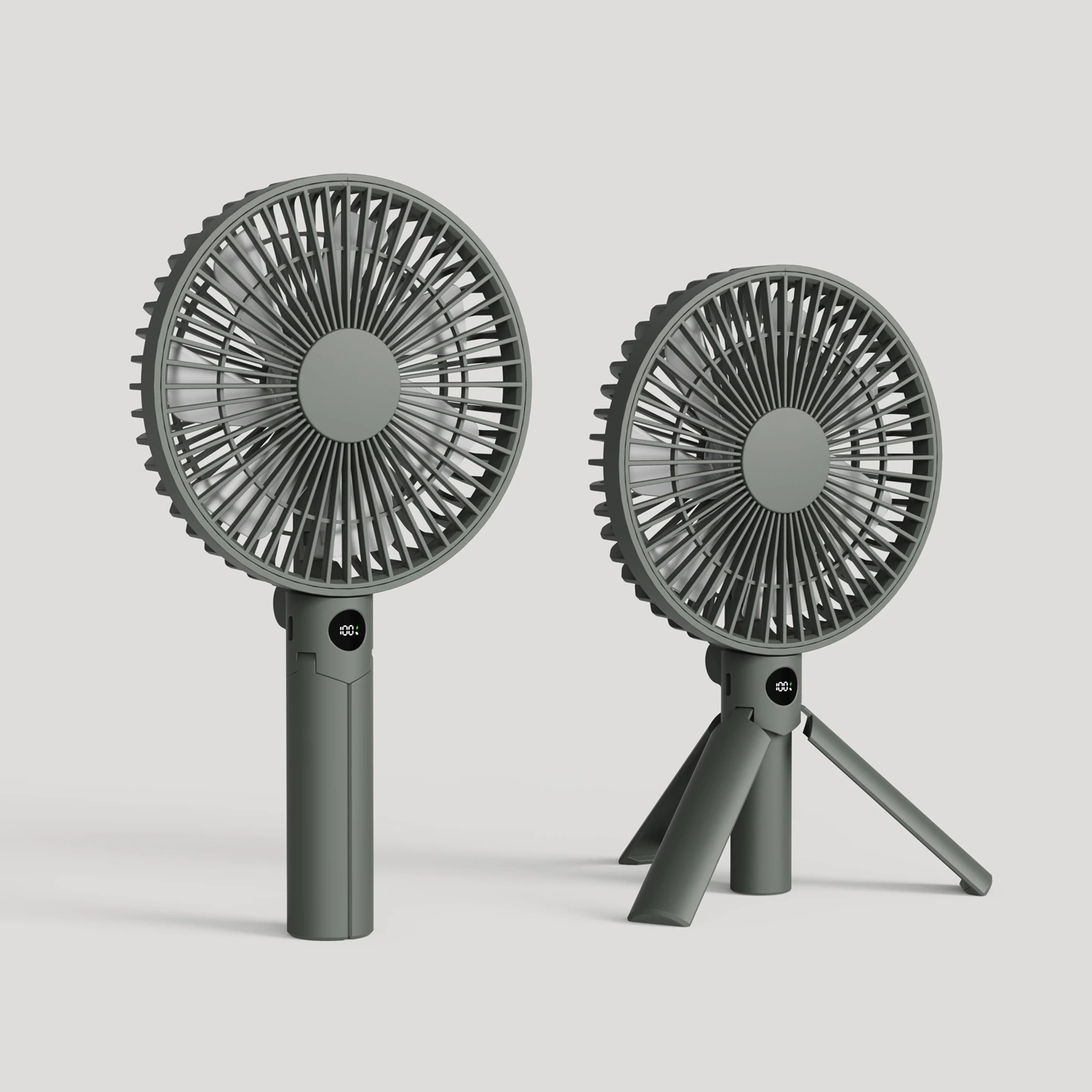 Kinscoter KC-F80 Handheld/Desktop Fan - 3000mAh Battery, 2-in-1 for Handheld & Desktop Use, Novel Triangle Support Structure, Equipped with Digital Display Screen | Chaozhou Tongheng Technology Co.,Ltd. (Est.2001)