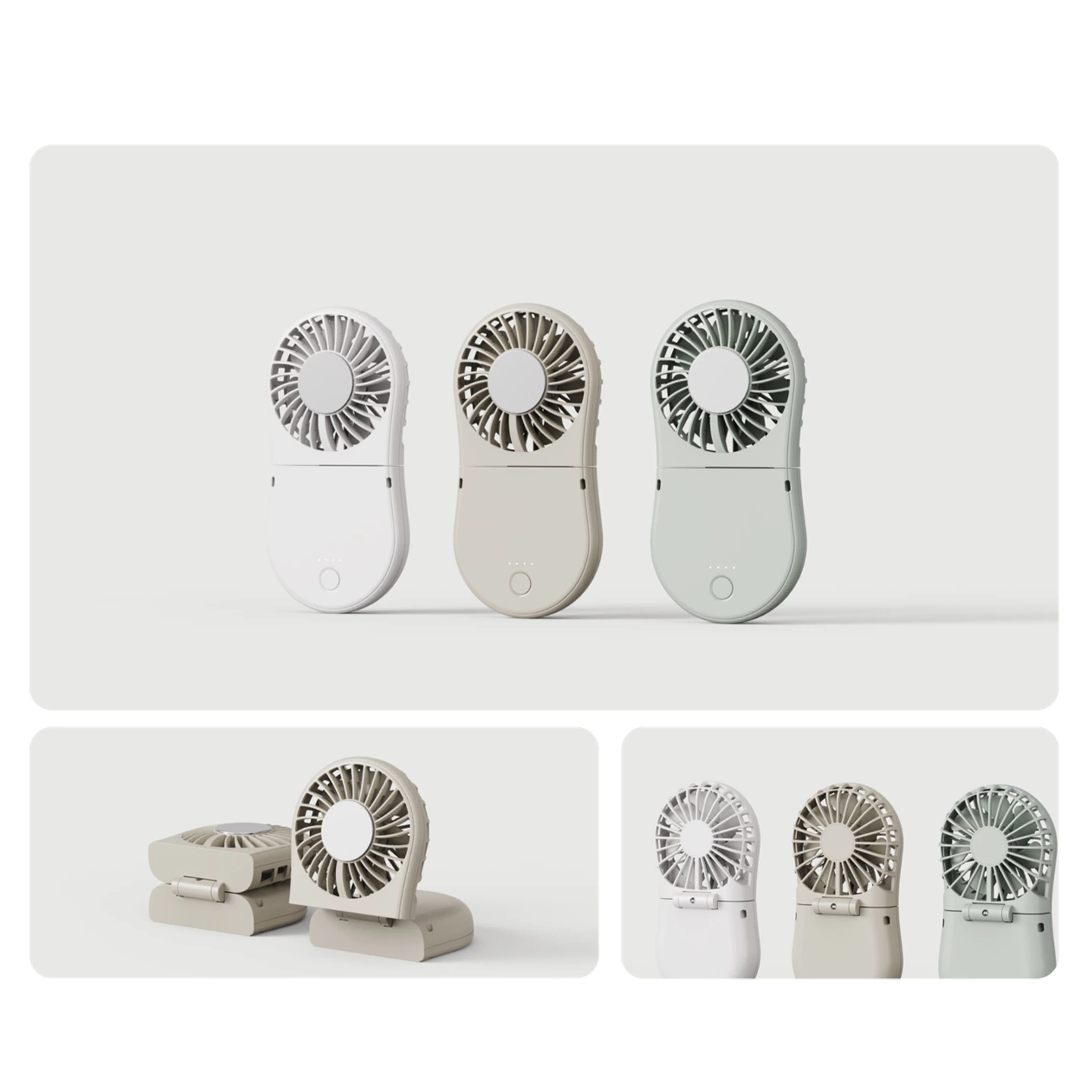 KC-F86K mini foldable handheld fan by Kinscoter, a product of the factory for the Japanese market, has a 3600mAh rechargeable battery and 100-level adjustable speed.