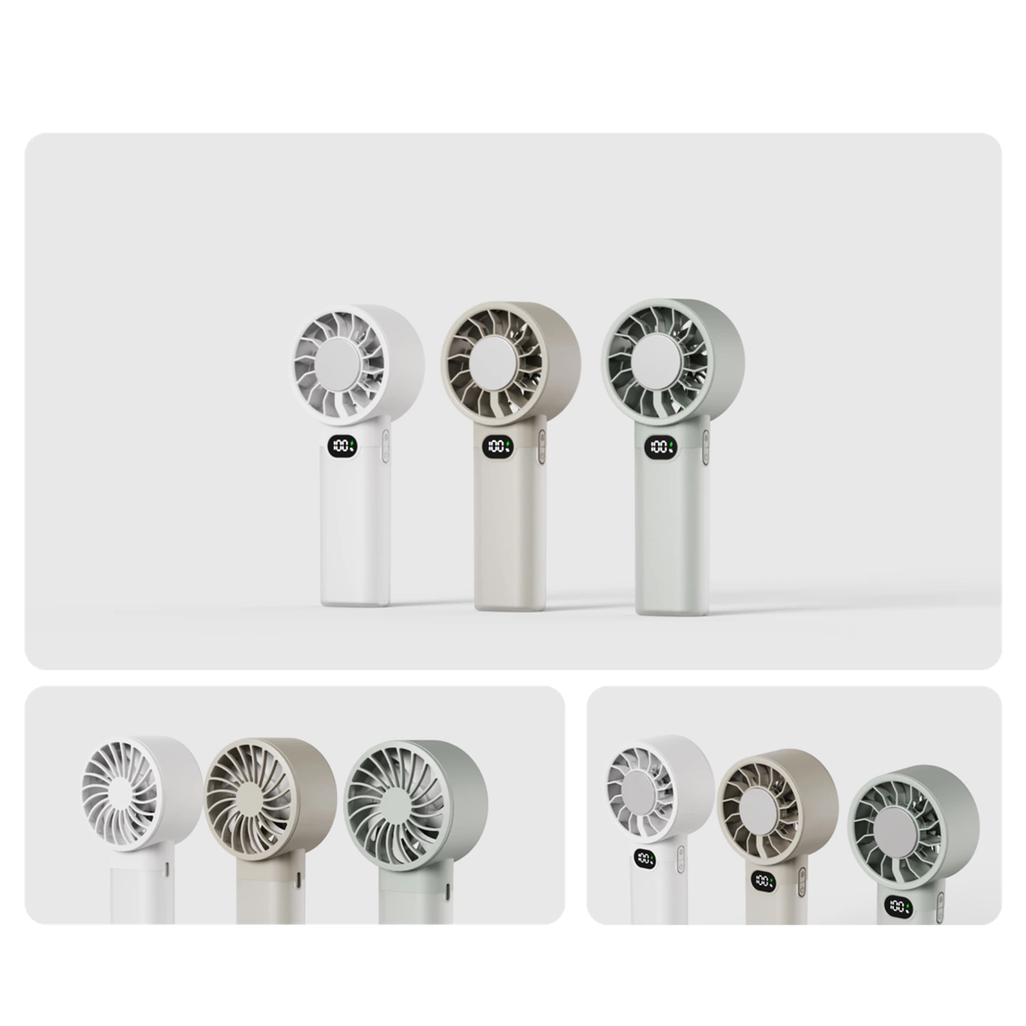 Kinscoter KC-F91 handheld high-speed fan, a product of the manufacturer, features a foldable design and a smart LED digital display.