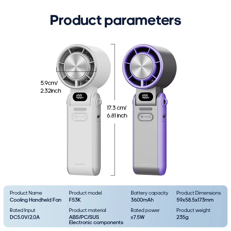 Cooling Handheld Fan - Cost-effective portable fan adapted to supermarket, gift and outdoor channels