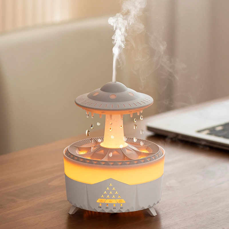 Sci-Fi Meets Healing! UFO-Shaped Raindrop Aromatherapy Diffuser, The Ultimate Ambiance Maker for Large Spaces