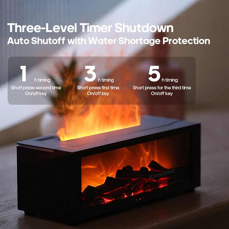 Bring a Fireplace into Your Nest! Simulated Fireplace Aromatherapy Diffuser, Healing All Seasons with Warm Light and Fragrance