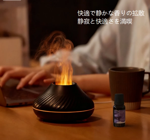デスクトップの癒しアイテム!ボルケーノフレームアロマディフューザー、暖かい雰囲気と清新な空気を小空間に届ける