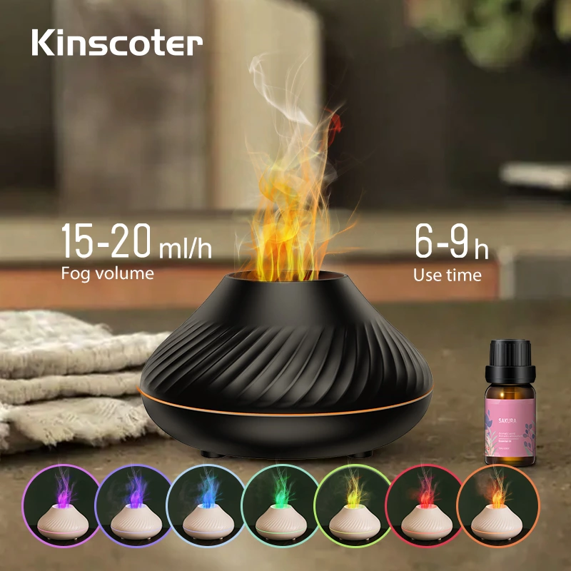 Desktop Healing Essential! Volcano Flame Aromatherapy Diffuser, Bringing Warm Atmosphere and Fresh Air to Small Spaces