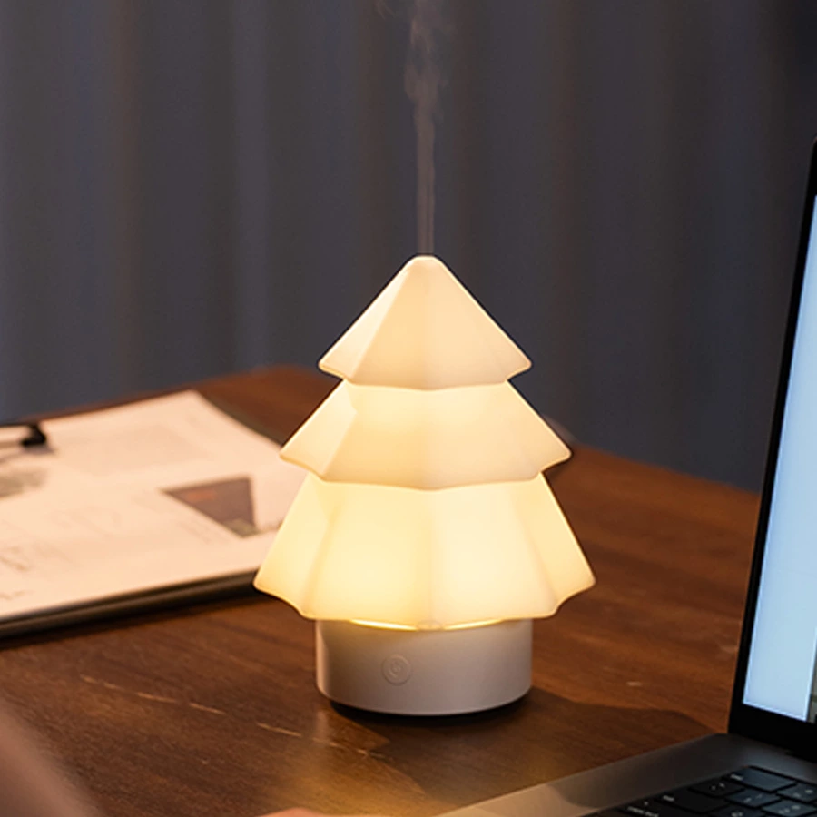 Christmas Ambience & Practicality in One! Minimalist Christmas Tree Aromatherapy Diffuser, Dual for Festivals & Daily Use