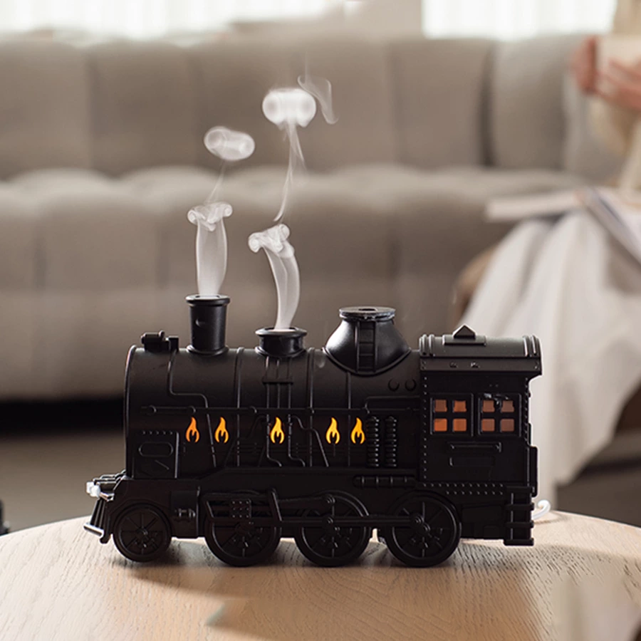 Retro & Creative in One! Vintage Train Smoke Ring Aromatherapy Diffuser, Perfect Blend of Ambience and Practicality