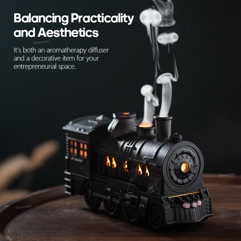 Retro & Creative in One! Vintage Train Smoke Ring Aromatherapy Diffuser, Perfect Blend of Ambience and Practicality