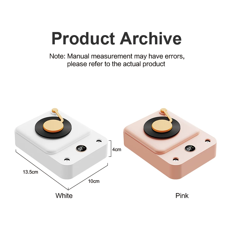 Tankless Portable King! Retro Record Player Humidifier, Humidification + Ambient Light Dual Effects On-the-Go