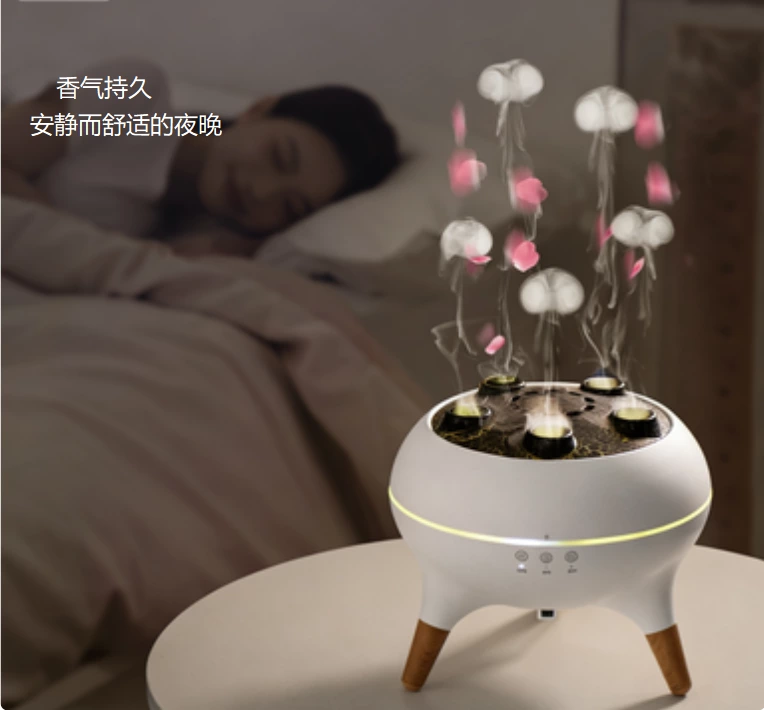 海洋治愈感到家！创意水母烟圈香薰机，双效加湿 + 互动氛围的创意家居神器
