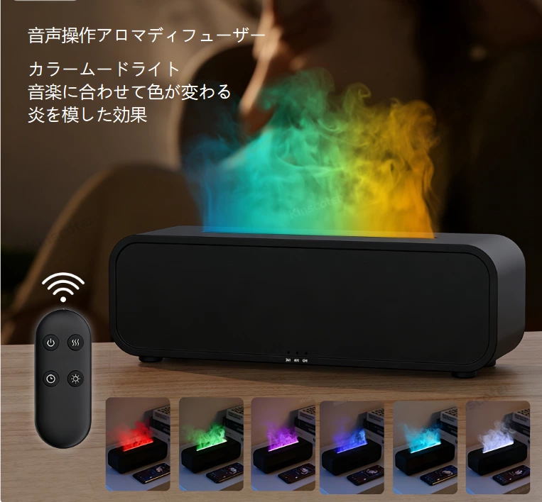 暖かいヒーリング神器！シミュレーションフレームアロマディフューザー、デュアル加湿 + カラフル雰囲気のホーム新宠