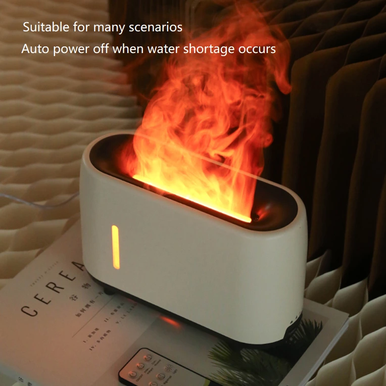Colorful Flame Healing at Home! Simulated Flame Aromatherapy Diffuser, Dual Humidification + Atmosphere-Boosting Home Essential