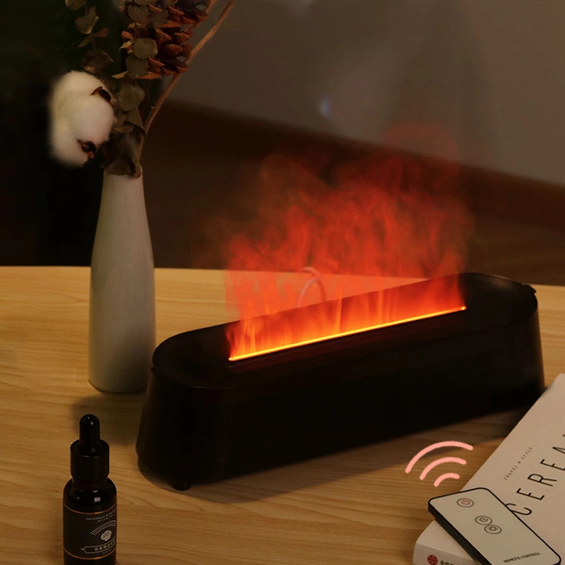 Home Romantic Ambience Essential! Simulated Flame Aromatherapy Diffuser, Dual Humidification + Smart Remote for All Scenarios