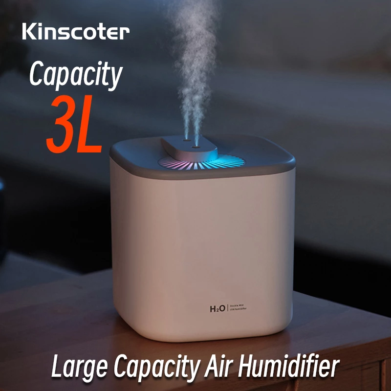 3L Large-Capacity Humidifier King! Humidifier, Dual-Spray Quiet + 7-Color Night Light for All Scenarios