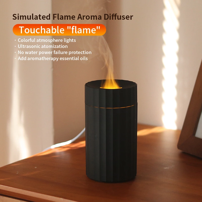 Car & Home Dual-Use Essential!Simulated Flame Car Aromatherapy Diffuser, Compact Portable + Ambience-Ready