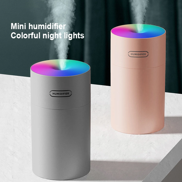 Mini Dual-Use Humidifier Essential! Mini Air Humidifier, Running Light + Quiet for All Scenarios