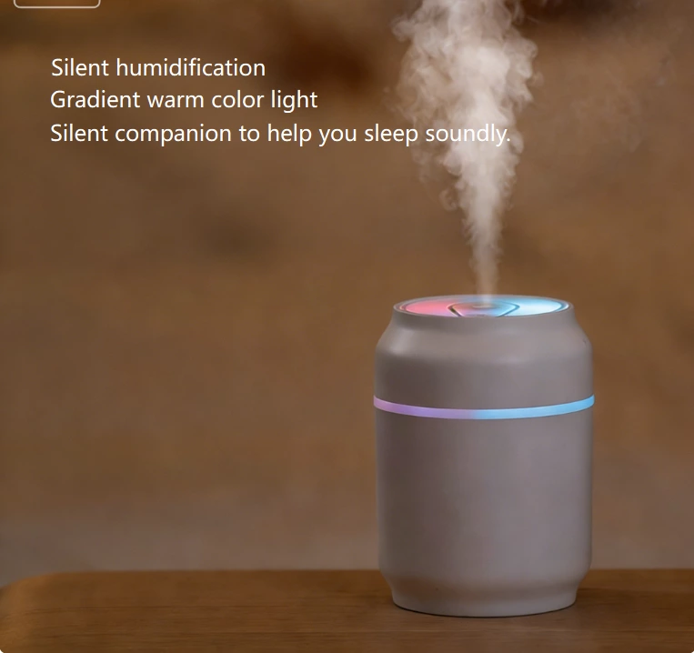 Canister humidifying surprise! Mute mini humidifier, colorful running lights contracted the whole scene moisturizing atmosphere!