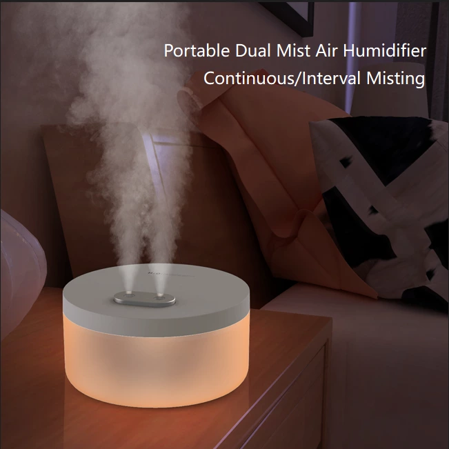 Wireless Humidification Freedom! Dual-Spray Portable Humidifier for All Scenarios