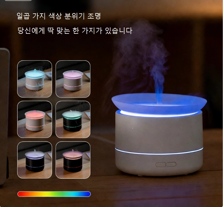 구름 속 치유감이 찾아온다！운해 아로마 디퓨저, 이중 가습 + 수면 분위기, 모든 상황에 적합