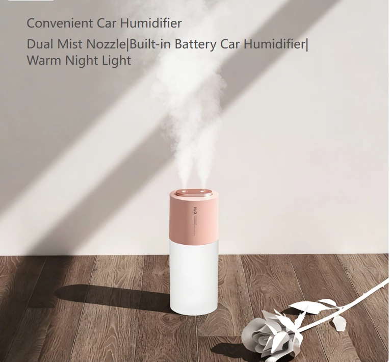 Dual-Spray Wireless Humidification Freedom! Portable Humidifier, Warm Light + Portable for All Scenarios