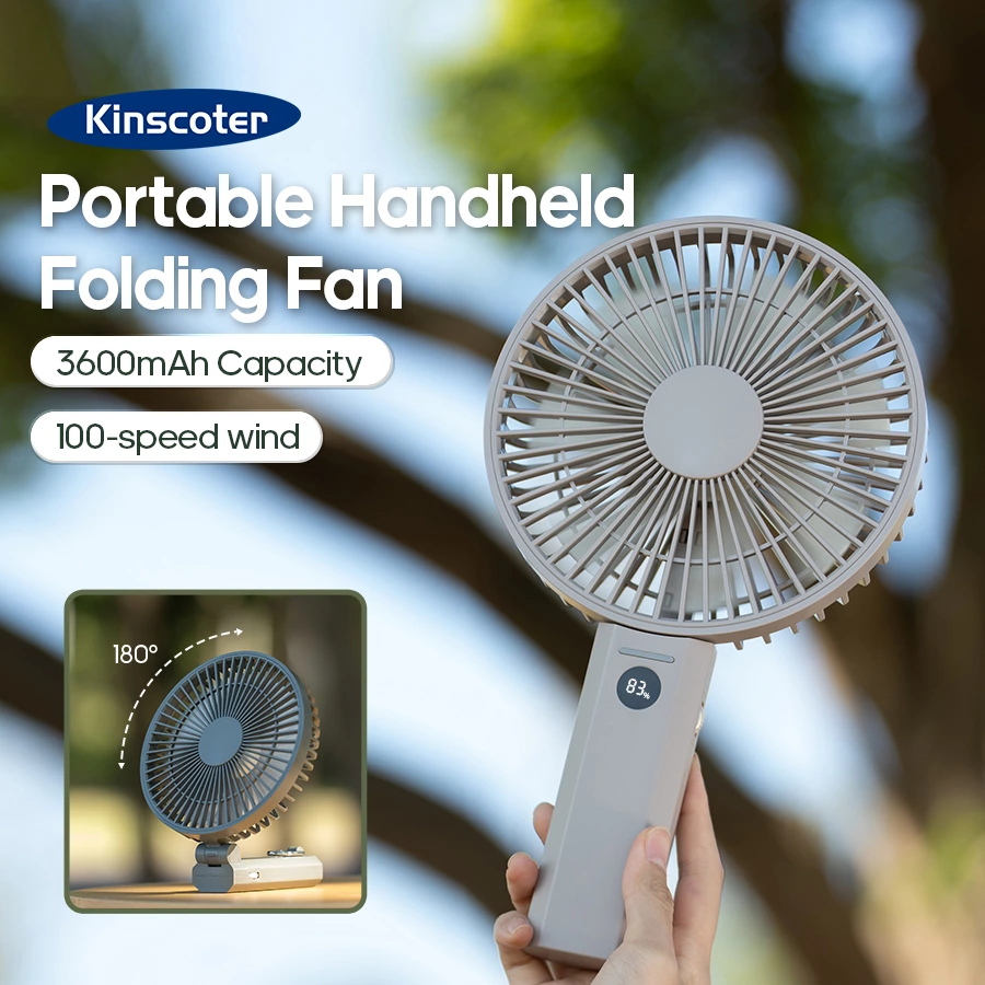 Foldable 2-in-1 + 100-Speed Adjustment! Quiet Fan for Commute/Office/Camping All Scenarios