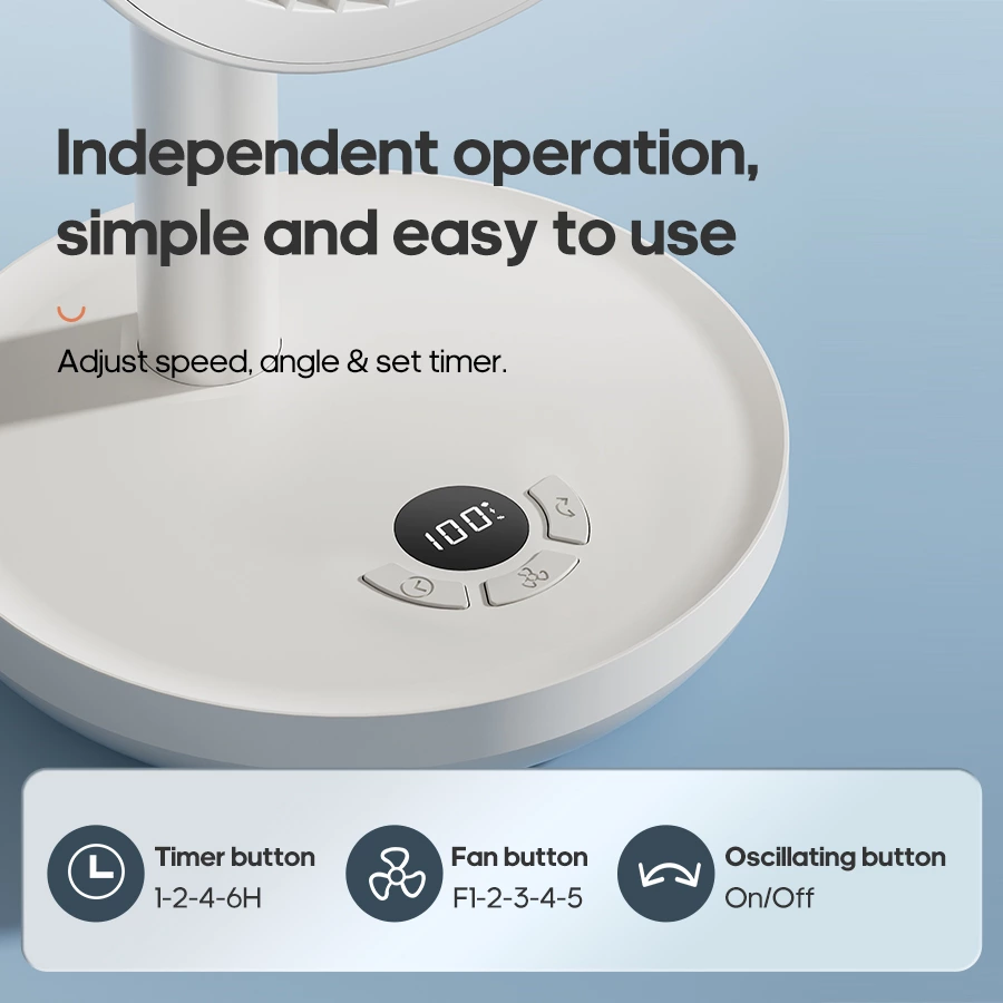 120° Auto-Oscillating Desktop Fan｜Digital Multi-Speed Control, Perfect for Home, Office, and Commercial Use