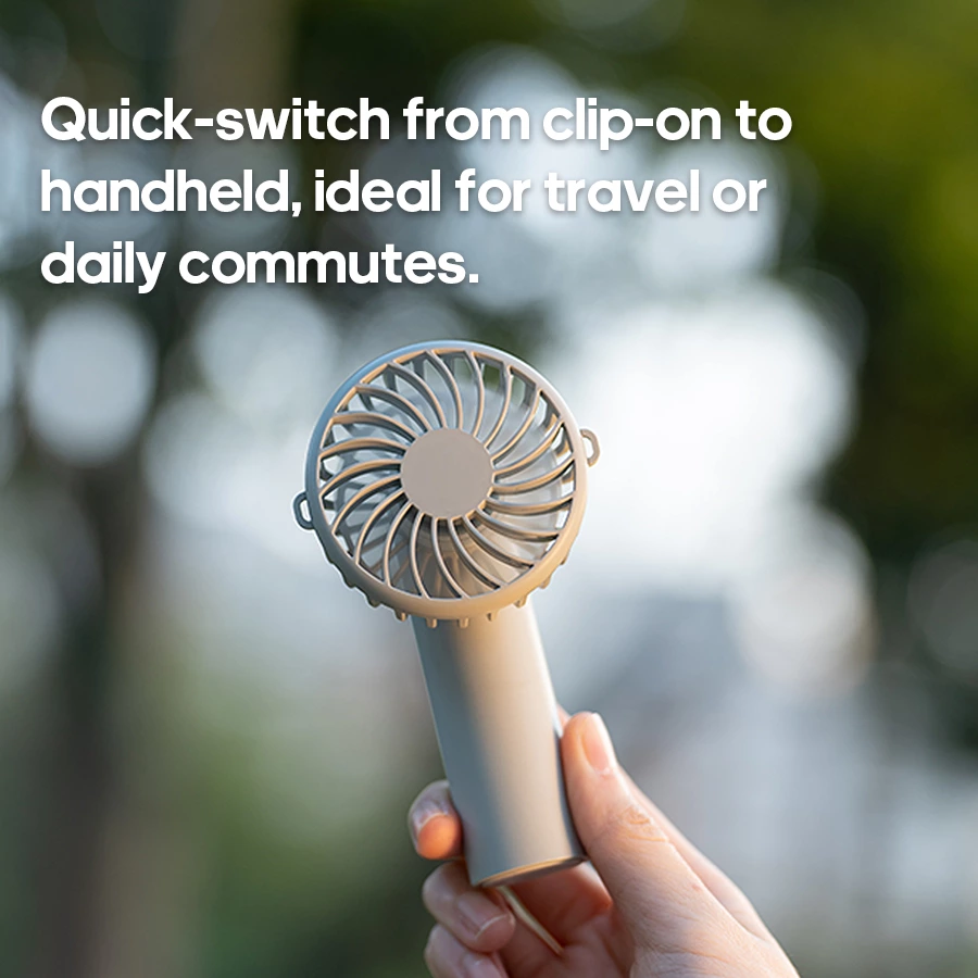 118g Lightweight Mini Clip Fan | 3-in-1 Clip/Handheld/Desktop, Portable Cooling Companion for Commute, Outdoor & Office