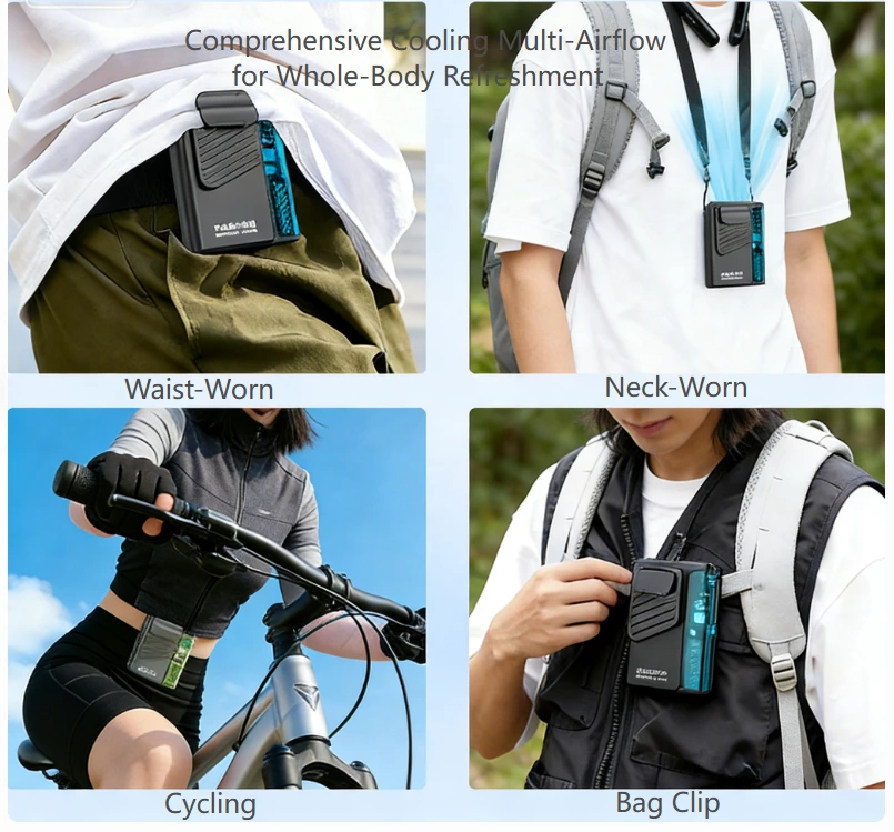 Ultra-Thin Waist-Mounted Fan | 3-in-1 Outdoor Cooling Essential, Unlock Hands-Free Coolness for Travel