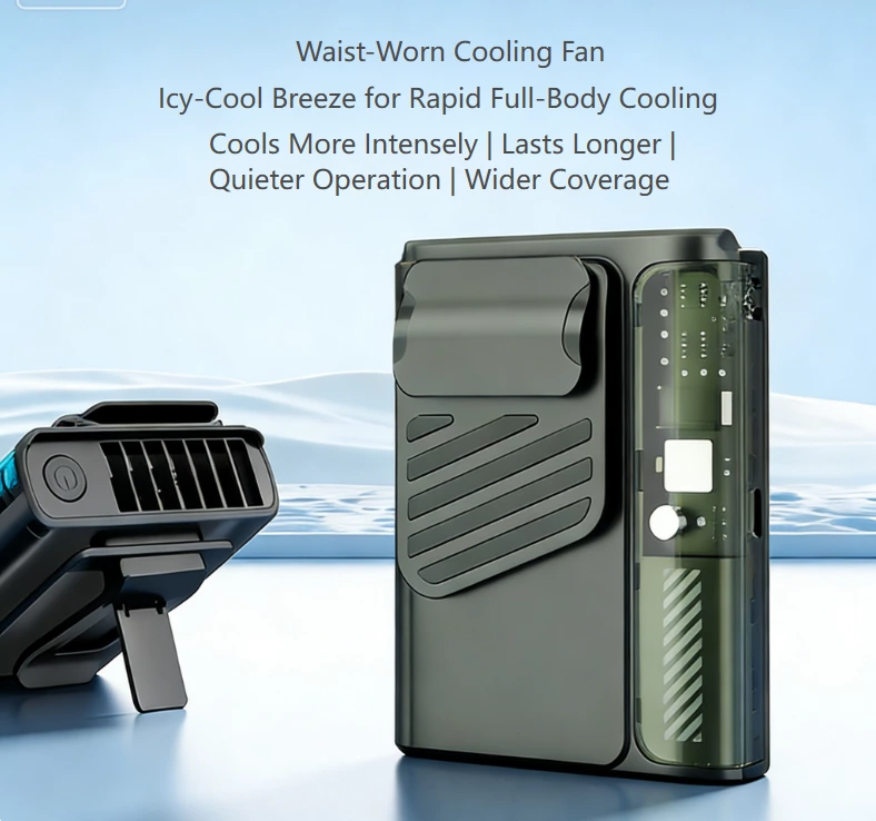 Ultra-Thin Waist-Mounted Fan | 3-in-1 Outdoor Cooling Essential, Unlock Hands-Free Coolness for Travel
