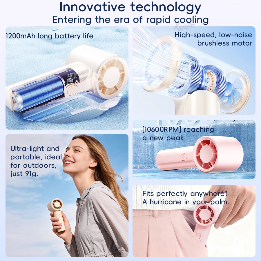 Palm Hurricane Mini Handheld Fan | 91g Ultra-Light Portable, Entering the Era of Rapid Cooling