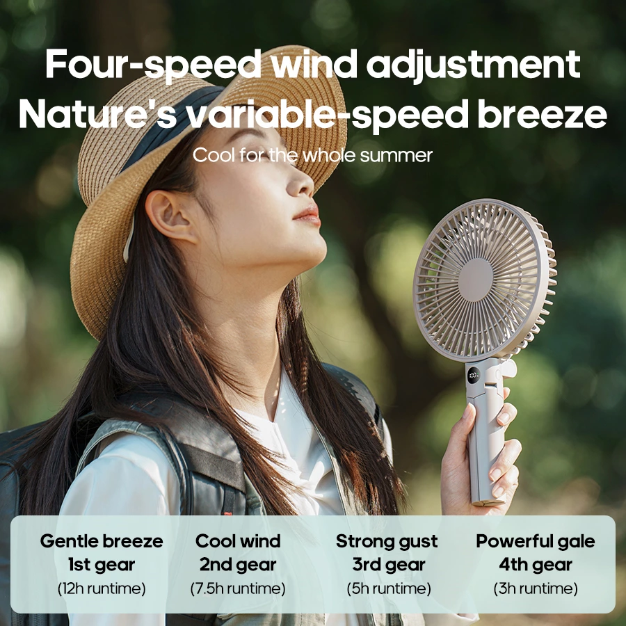 Multi-Scene Handheld & Desktop Fan | Foldable Tripod Design, Unlock All-Round Cooling